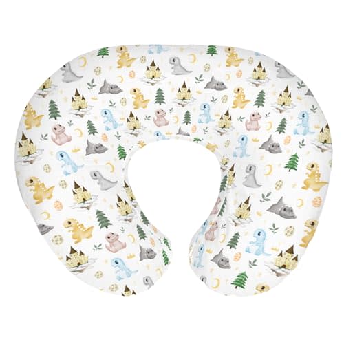 Cute Dragon Fairytale Baby Nursing Pillow Covers for Boy Girl Dragons Eggs Castle Moon Stars Trees Nursing Pillowcase for Breastfeeding Pillows Fantasy Animal Soft Stretchy Slipcover for Newborn