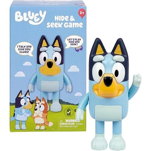 Bluey Game Hide and Seek Electronic Figure, Articulated, Musical Kids Figurines with Dance Mode, Interactive Play Toddler Figurine Toys for Ages 3+