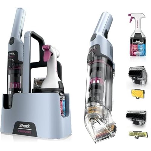 Shark StainForce Cordless Stain, Odor & Urine Remover, 2 Tools, HX102BRN | For Carpets, Area Rugs, Upholstery, Cars & Outdoors, Dual-Activated Formula, Stain Eliminator & Wide Stain Tools, Caddy