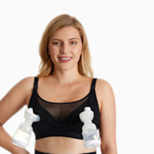 Momcozy Mesh Pumping Bra - Black, Xl