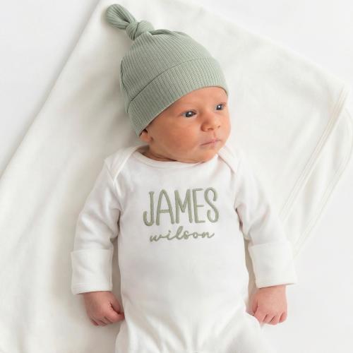 Baby Boy Newborn Coming Home Outfit Embroidered Gift for Baby Shower Organic Cotton Baby Boy Set