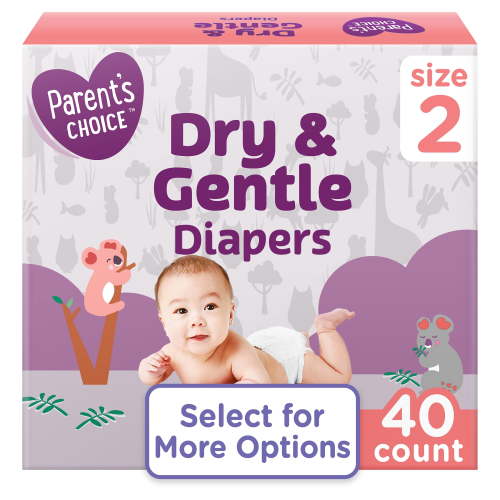 Parent's Choice Dry & Gentle Diapers Size 2, 40 Count