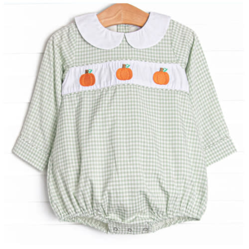 Posh Pumpkins Embroidered Bubble, Green – Stitchy Fish