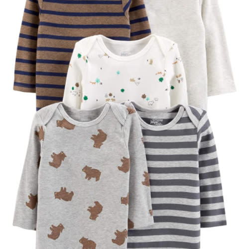 Simple Joys by Carter's Baby-Boys Long-Sleeve Bodysuit Pack of 5Bodysuit