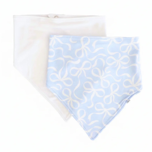Blue-tiful Bows 2pc Bandana Bibs