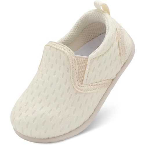 FEETCITY Unisex Baby Shoes Boys Girls Sneakers Infant Slip On First Walking Shoes Toddler Casual Star Sneaker Crib Shoes - 6-12 Months Infant - Beige