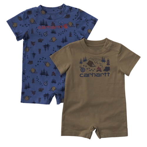 6-9M Boys' 2-Piece Short Sleeve Camping Romper Set (Baby) | Carhartt