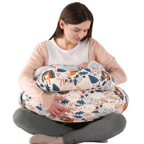 BATTOP Nursing Pillow for Breastfeeding,Plus Size Breastfeeding Pillow for More Support for Mom,With Removable Cover Adjustable Waist Strap,Feeding Pillow