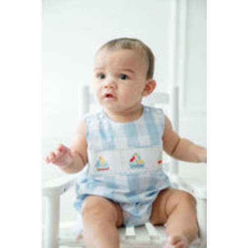 Smocked Sailboats Bubble for Boys I Ruth and Ralph