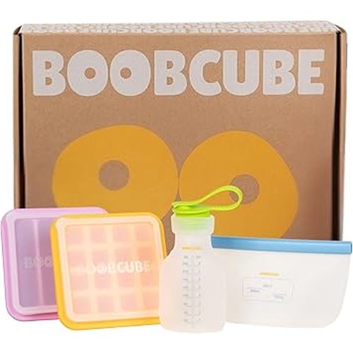 Breastmilk Storage Reusable Freezer Trays with Lid l Baby Food Cube 4pcs Complete Kit l 16 and 4-cubes Silicone Trays l Ultra Leak-Proof Breastmilk Kit l Reusable Bags