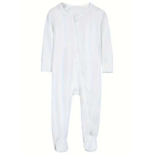 WIBACKER Unisex Baby Bamboo Footies Pajamas, Buttery Soft Sleep 'N Play PJs, 2-Way Zipper Closure, 0-18 Months