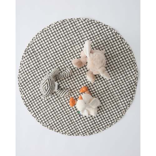 Inside Outside Play Mat Portable Baby Blanket | Black Grid - Storq by Kindred Bravely