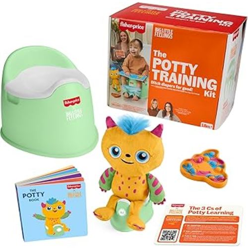 Fisher-Price Toddler Toys Big Little Feelings Potty Training Kit, 6-Piece Set of Activities & Parenting Tips for Kids Ages 18 Months+