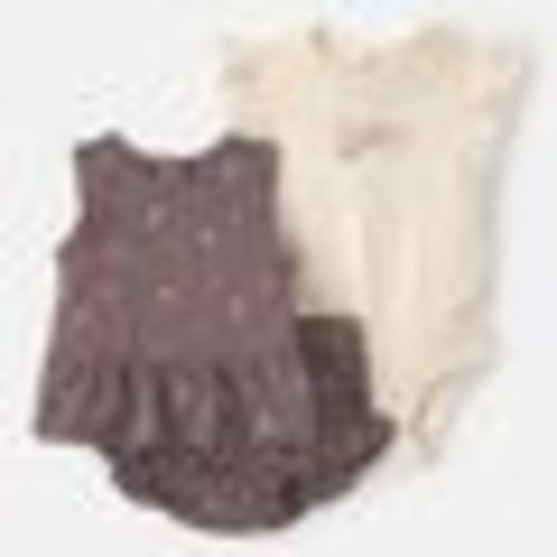 Carter's baby girl 3-piece floral top, bodysuit & short set 12M Brown/Ivory