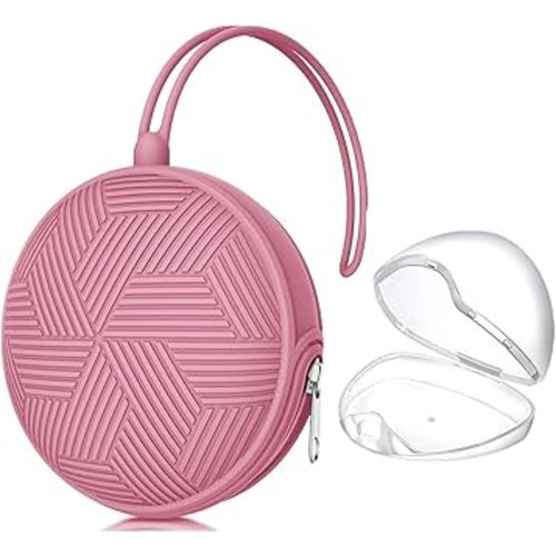 Smlpuame Pacifier Holder Case,BPA Free Portable Pacifier Storage Container,Silicone Baby Pacifier Cover Pouch for Diaper Bag Stroller,Travel Outdoor Activities,Easy to Clean(Purple)