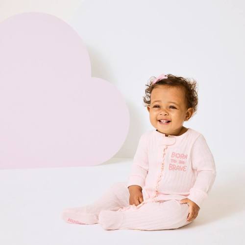 Newborn Baby Girls Huggies Babywear 100% Organic Ruffle Footed Sleep & Play