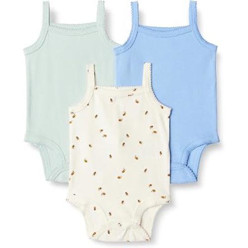 Amazon Essentials Baby Girls' Cotton Sleeveless Bodysuits, Baby Clothes, Pack of 3
