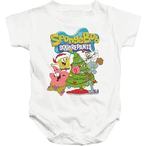 Popfunk Classic Spongebob Squarepants Christmas Tree Unisex Infant Snap Suit for Baby