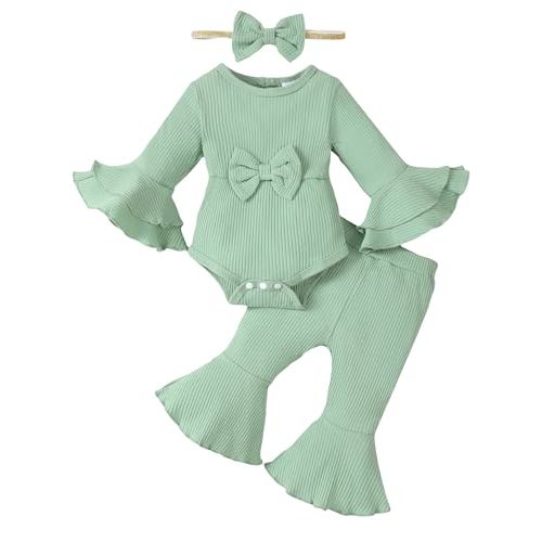 SUNNY PIGGY Baby Girl Clothes Infant Newborn Outfits Romper 0-18 Month Toddler Girls’ Clothing Pant Set