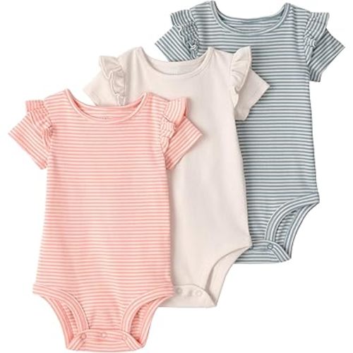 little planet by carter's unisex-baby 3-pack Short Sleeve Bodysuits Made With Organic Cotton