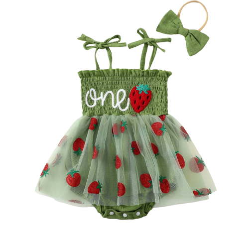 WIBACKER Baby Girl 1st Birthday Outfit Lace Tulle Romper Princess Tutu Dress Headband One Year Old Cake Smash Photo Shoot Clothes 9-12 Months