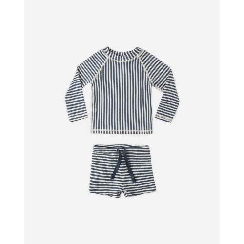 Boys Rashguard Set Navy Stripe