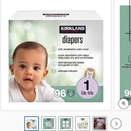 Kirkland Signature Diaper Size 1, 96-count | Costco