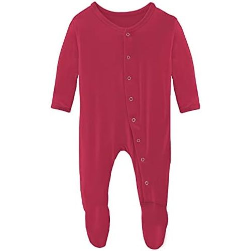 KicKee Pants Solid Footies with Snaps, Super Soft One-Piece Jammies, Viscose from Bamboo Sleepwear for Babies