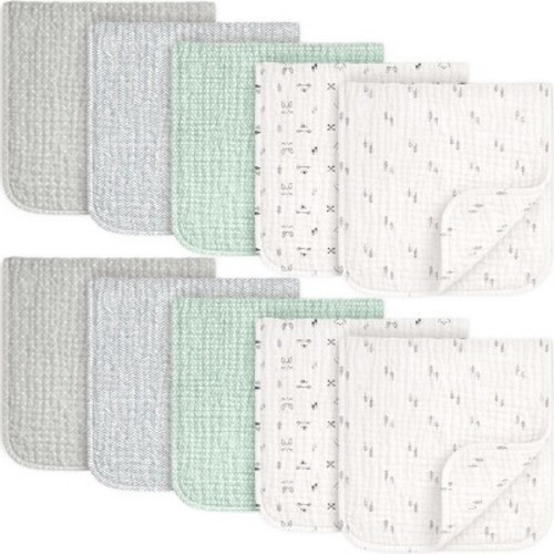 KeaBabies Lyra Muslin Burp Cloths Baby Boy, Girl, 100% Soft Cotton Muslin Burping Cloths for Newborn, Baby Rag 21"x10"