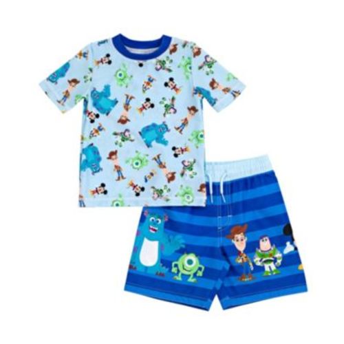 Baby Boys Monsters Inc. Rash Guard and Swim Trunks Outfit
