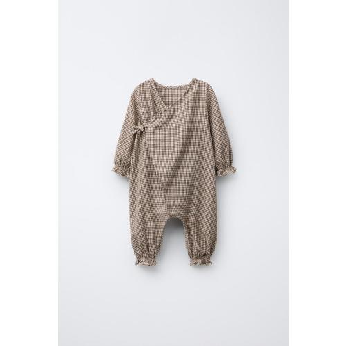 PLAID ROMPER - Brown / Ecru | ZARA United States