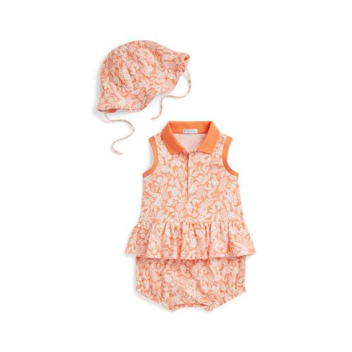 Polo Ralph Lauren Baby Girl's Peplum Polo Shirt, Bloomers & Hat Set (3M)