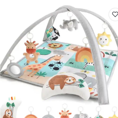 The Peanutshell Safari 123 7-in-1 Activity Play Gym & Play Mat for Baby - Blue