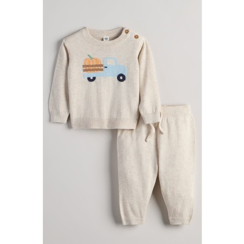 Motif Sweater & Pants Set