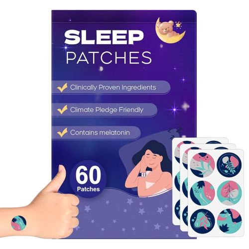 Sleep Patches, Sleep Patches for Adults, 60 Pack Upgraded Deep Sleep Patche, All Natural Deep Patche, Quick Acting Ingredients, for Men and Women, Easy to Use That Last All Night-Violet-A10