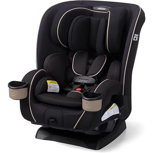 Maxi-COSI Kani 4-in-1 Infant Kids Convertible Car Seat, Rear-Facing, Forward-Facing, Booster, Slim 3-Across Fit, Magnetic Buckle, 5-Position Recline, Fits 5-100 lbs, 19-57 in, Caspian Caviar