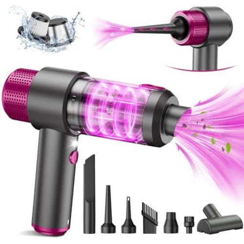 Handheld Cordless Car Vacuum Cleaner, 4-in-1 Portable Mini Car Vacuum Cleaner, 15000PA High Power & Air Duster with LED Light for Home Office