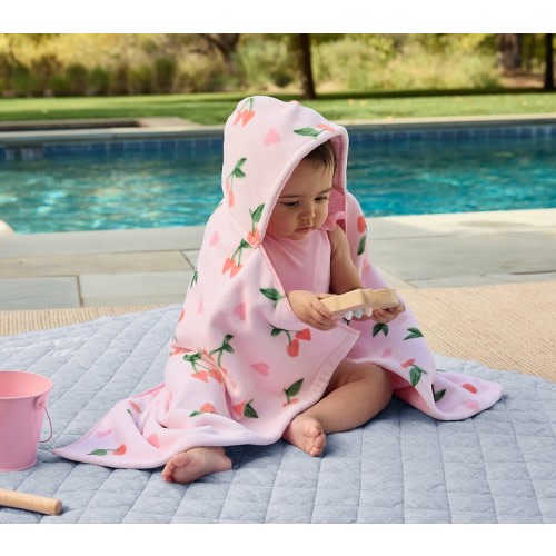 Cherry Reversible Baby Beach Hooded Towel UPF 50+