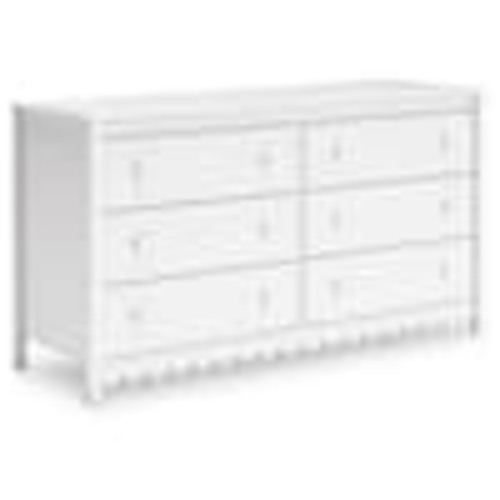 Signature DESIGN BY ASHLEY Hallityn White 6 Drawer 60.75 in. Dresser EB1810-231