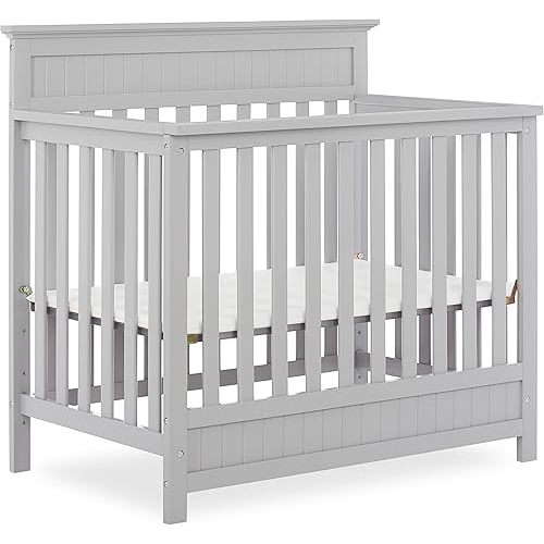 Dream On Me Harbor 4-in-1 Convertible Mini Baby Crib - Pebble Gray