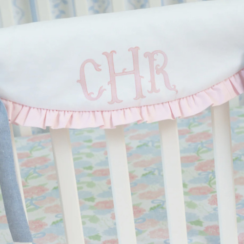 Crib Rail Cover | Preppy Heirloom Monogram