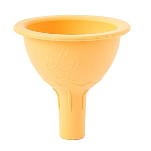 Nontoxic Silicone Funnel - Premium Food Grade - BPA & PFAS Free - Perfect for Baby Food Pouches & Breastmilk Transfer - Easy to Clean and Dishwasher Safe - Peach