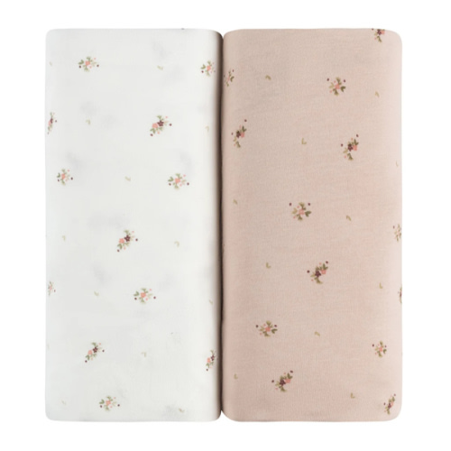 Pink Floral Fitted Crib Sheet Set with breathable comfort – Ely's & Co.