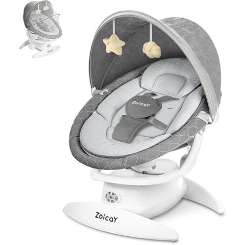 3-in-1 Baby Swing for Infants, Infant Swing with 5 Speeds & 3 Swing Modes, 12 Lullabies, Electric Swing for Baby, Indoor & Outdoor Use, Up to 25 lbs, Gray