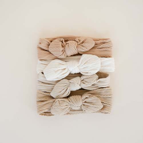 JBØRN Baby Girl Bow Cable Knit Headbands