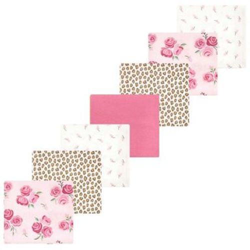 Luvable Friends Hudson Baby Flannel Receiving Blankets 7pk, Rosy Bloom