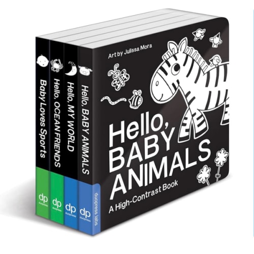 High Contrast Baby Book Set: 4 Board Books for Newborns