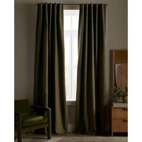 European Linen True Blackout Curtain in Ivory