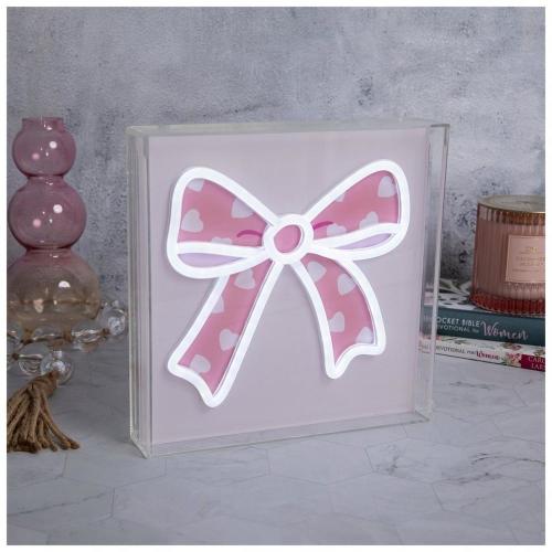 Pink Bow LED Neon Sign