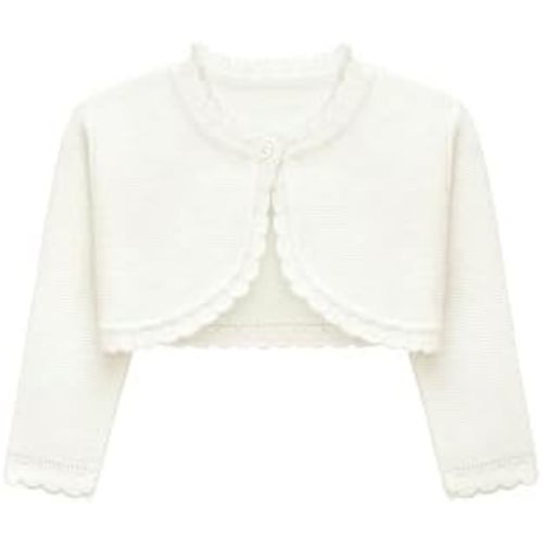 Lilax Baby Girls' Long Sleeve Cardigan Knit Button Closure Bolero Shrug